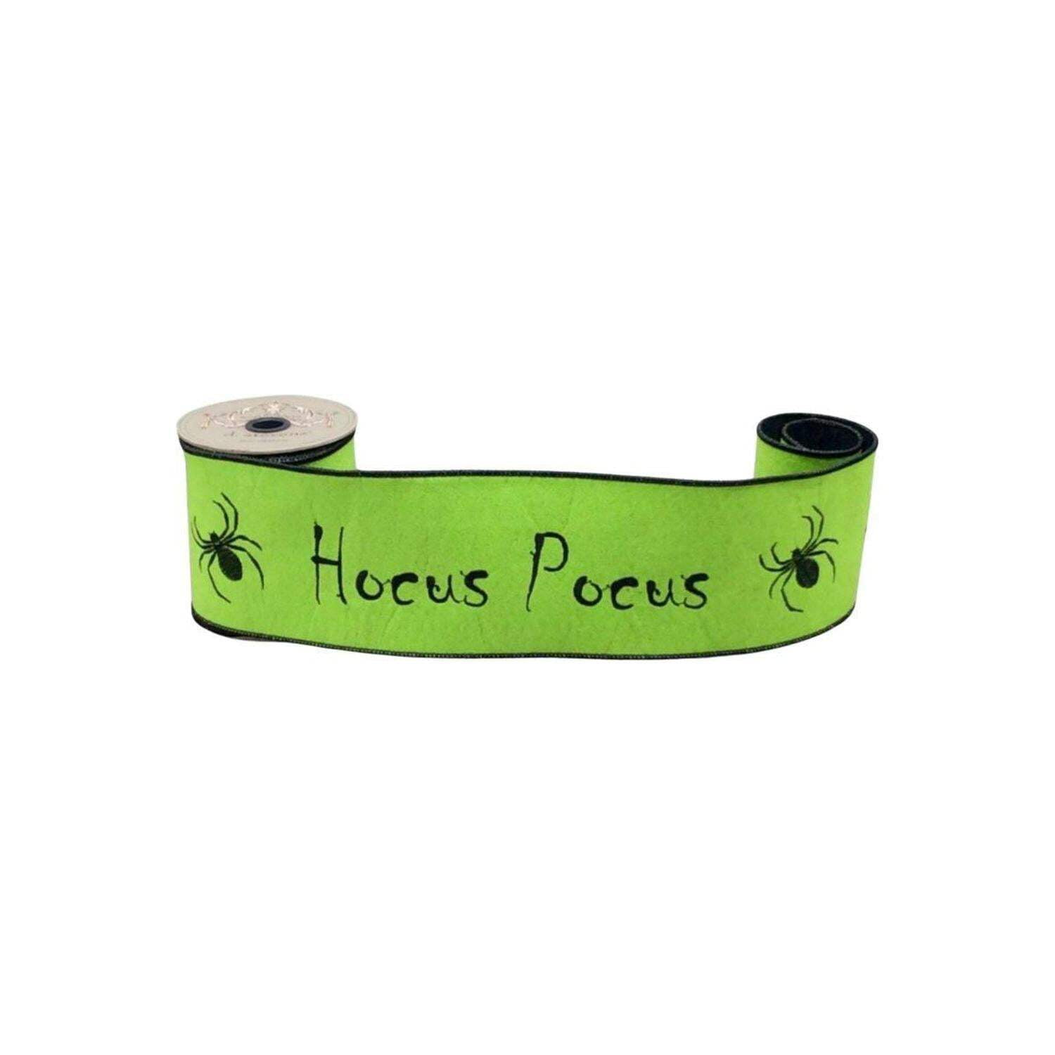 4" Hocus Pocus Felt Ribbon: Lime Green (5 Yards)