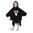 thumbnail image 3 of Yuncity Halloween Kids Cape Ghost Face Hooded Sleeveless Cloak Casual Soft Loose Fit Fall Winter Poncho Holiday Party Cosplay Clothes Black, 3 of 6