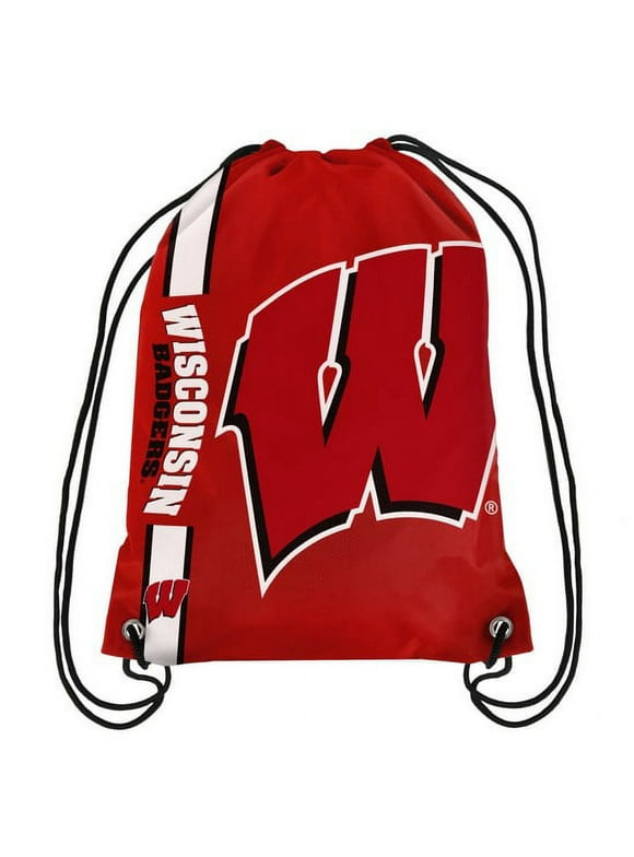 NCAA BPNC15DSWI Wisconsin Drawstring 100% Polyester Backpack - 18.75" x 14"