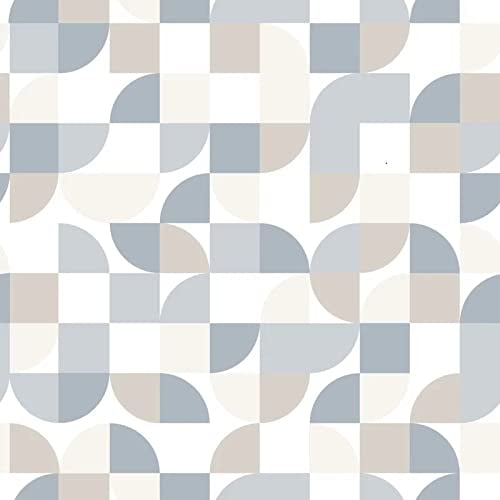 RoomMates RMK11362RL Mid-Century Geometric Peel and Stick Wallpaper, Blue