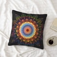 thumbnail image 4 of LNWH Decorative Pillow Covers, Colorful Prismatic Mandala Square Sofa Decorative Knit Pillow Case, 20"x20", 4 of 8