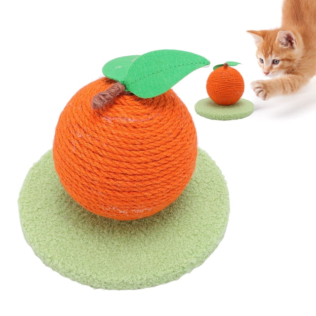Post de Rascado de Gato Naranja, Scratcher de Gato Divertido Interactivo Versátil Durante Mucho Tiempo para Afilar La Garra