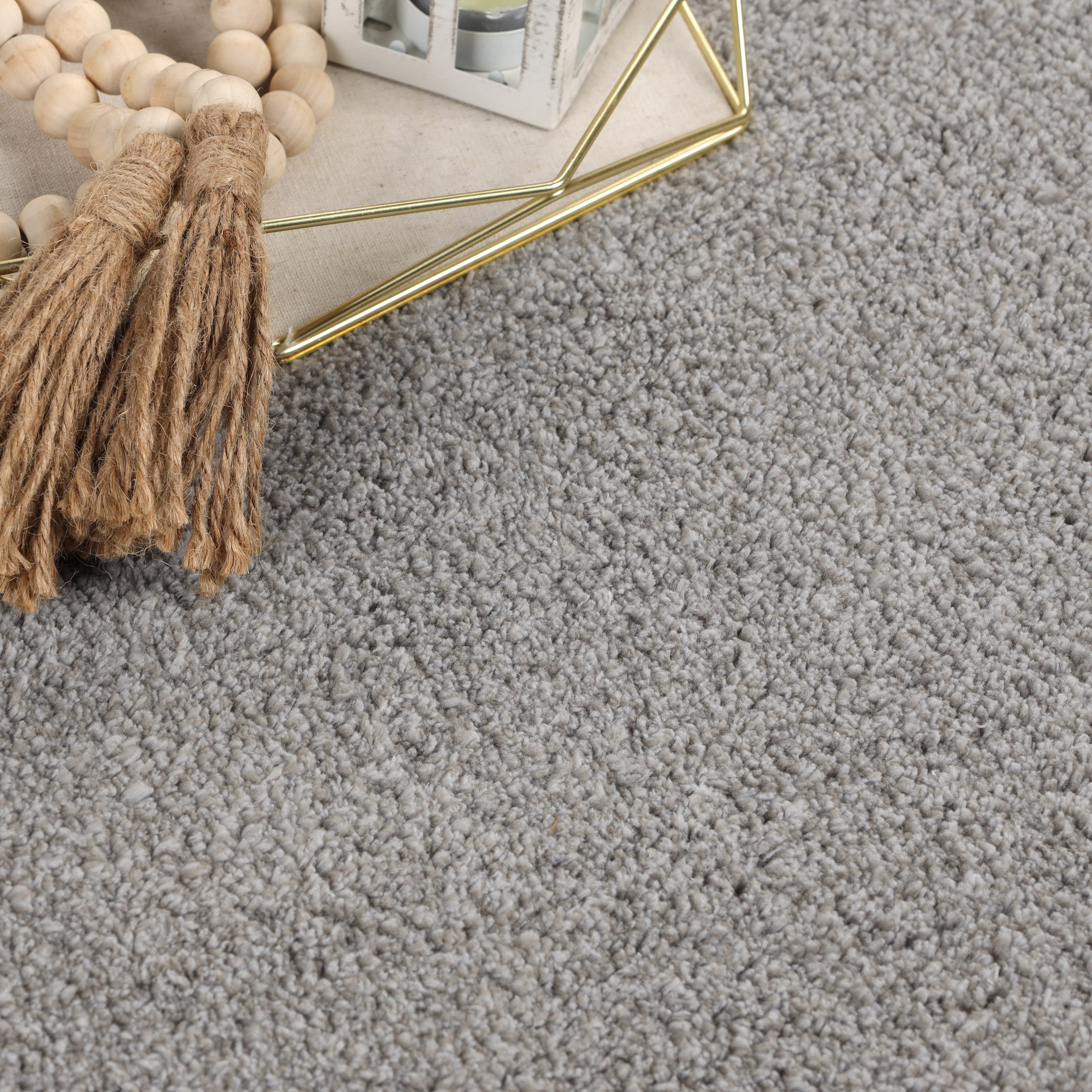 Superior California Shag Non-Slip Indoor Area Rug, 2' 7" x 8', Silver