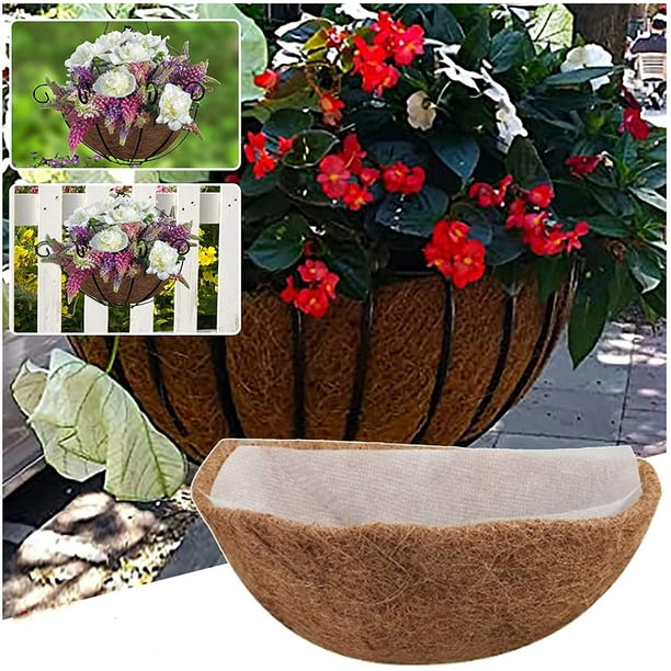 Hanging Basket Coco Liner, Outdoor Planter Liners Round Coconut