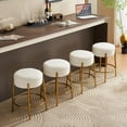 thumbnail image 2 of 24" Modern Round Bar Stools Set of 2,Contemporary Upholstered Barstools with Golden Legs,Counter Height Bar Stools for Kitchens, Coffee Shops and Bar Stores,Beige, 2 of 7