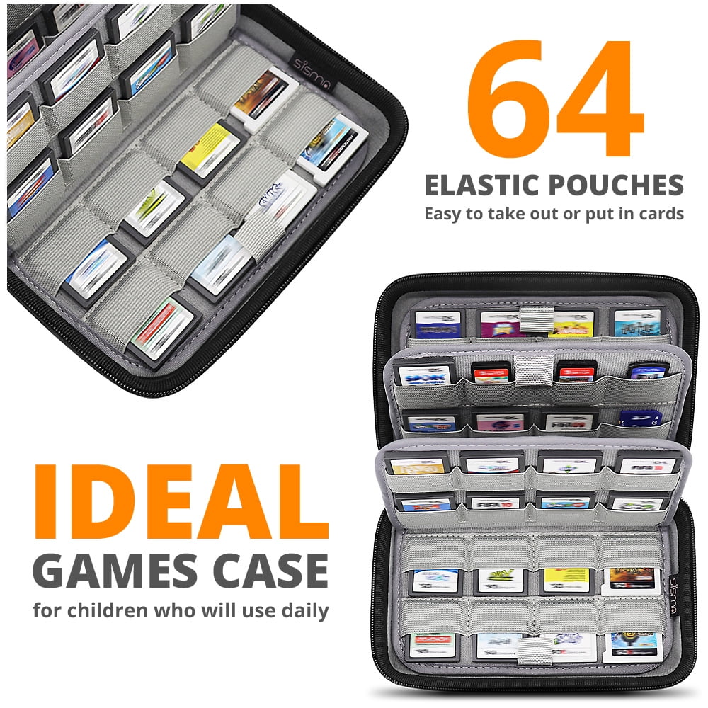 sisma 64 DS 3DS Switch Game Case Compatible with Nintendo Game  Cartridges,Game Cards Holder Organizer Home Storage Travel Safekeeping  Carrying Case