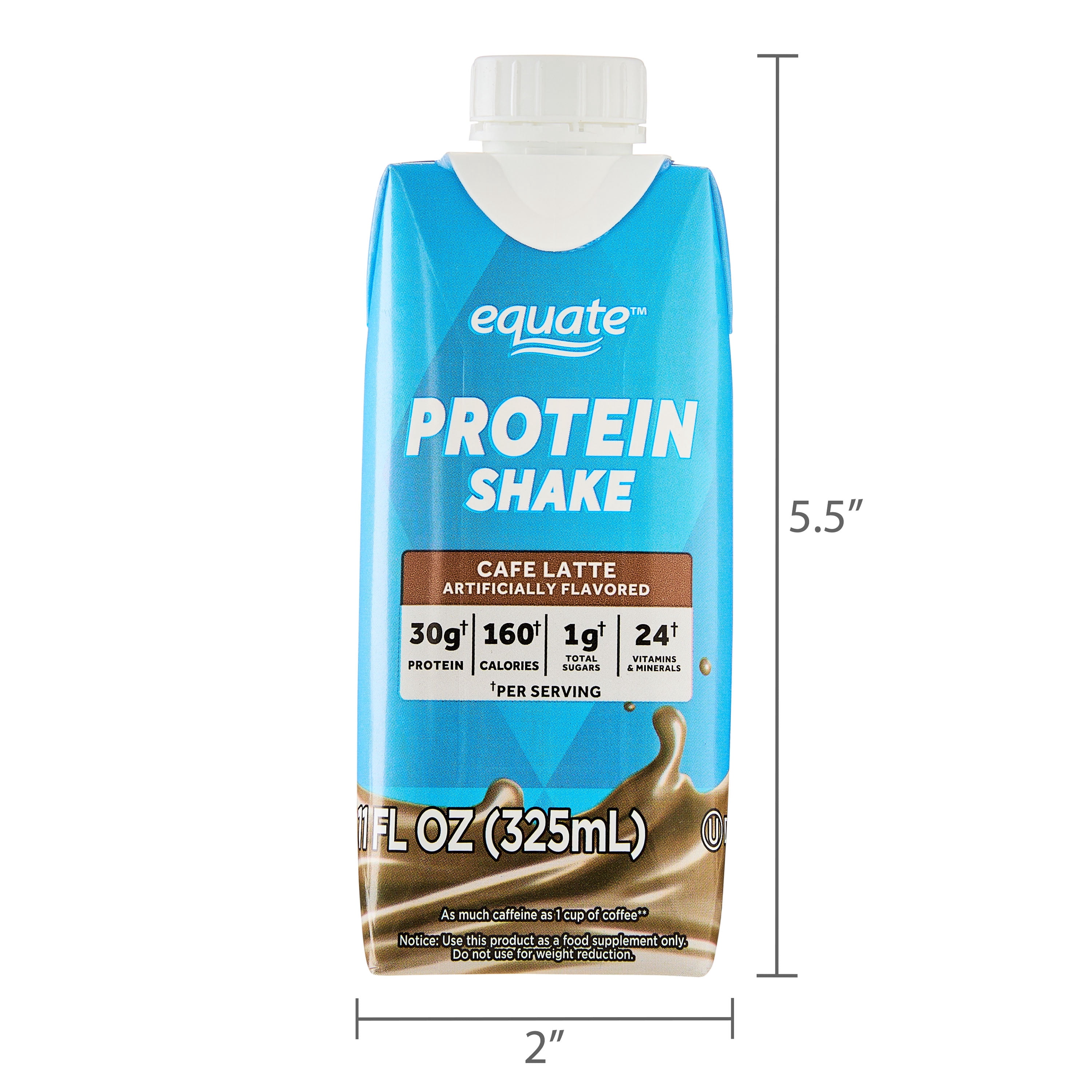 Equate Protein Shake, Cafe Latte, 11 fl oz, 4 Count