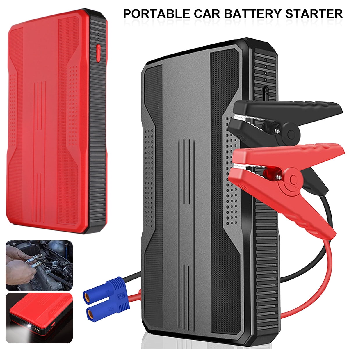 SALE Portable Car Jump Starter 600A Peak 18000mAh Battery Pack w/ 2 USB Ports 
