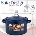 thumbnail image 4 of Alpine Cuisine Enamel Steel Dark Blue Speckle Stock Pot 5.75qt with Lid, Healthy Cookware Commercial Grade Stockpots, Multi Cooking Pot for Stew, Sauce & Reheat Food, Compatible for Family Meals, 4 of 7