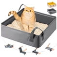 thumbnail image 1 of Caja de Arena Portátil LESUCCI Gris Plegable Impermeable para Gatos Medianos y Pequeños, 1 of 8