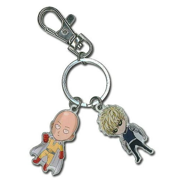 One Punch Man - SD Saitama & Genos Metal Keychain Anime Keychain