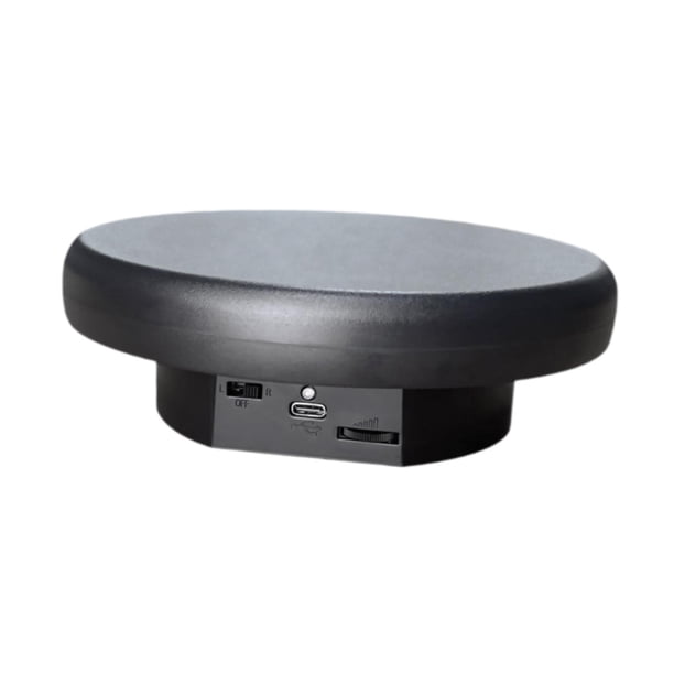 Soporte para presentación de joyería eléctrico giratorio, bandeja de exhibición automática, rotación versátil de 360 degree para exhibición de ventana, 16cm negro