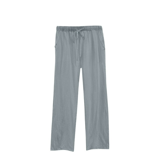 Yuyuzo Plus Size Pants for Women High Waisted Drawstring Wide Leg Solid Color Comfy Lounge Trousers