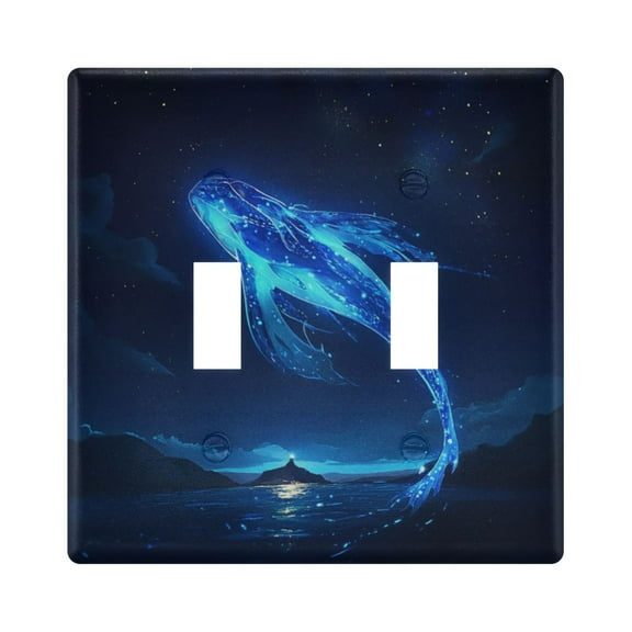 Glowing Blue Creature Decorative Light Switch Plates Switch Cover Decorative Wall Plates Ideal for Living Room Kitchen Bedroom and Study