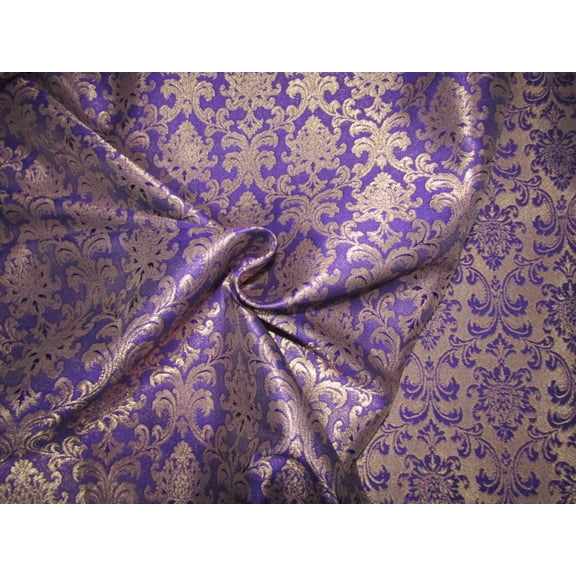 Silk Brocade fabric purple x metallic gold Color 44" wide BRO740[1]