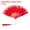 Red, variant on Uxcell Embroidered Flower Marabou Feather Fan Vintage Folding Handheld Fan Chinese Flapper Hand Fans Yellow