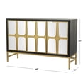 thumbnail image 4 of DecMode 48" x 32" Black Wooden 3 Door Cabinet with Mirrored Front, 1-Piece, 4 of 14