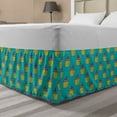 thumbnail image 1 of Cupcakes Bed Skirt, Rhythmic Creamy Muffins Along Cherry Topping Calories Fattening Tasty Food, Elastic Bedskirt Dust Ruffle Wrap Around for Bedding Decor, 4 Sizes, Teal Multicolor, by Ambesonne, 1 of 2