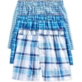 thumbnail image 2 of Hanes Big Boys Platinum Blue Plaid Boxer Breathable Shorts Cotton (M), 2 of 2