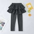 thumbnail image 4 of Htigea Girls Leggings Toddler Girls Pants School Uniform Pants Warm Stretchy Skirt Leggings for Girls Dark Gray,140, 4 of 5