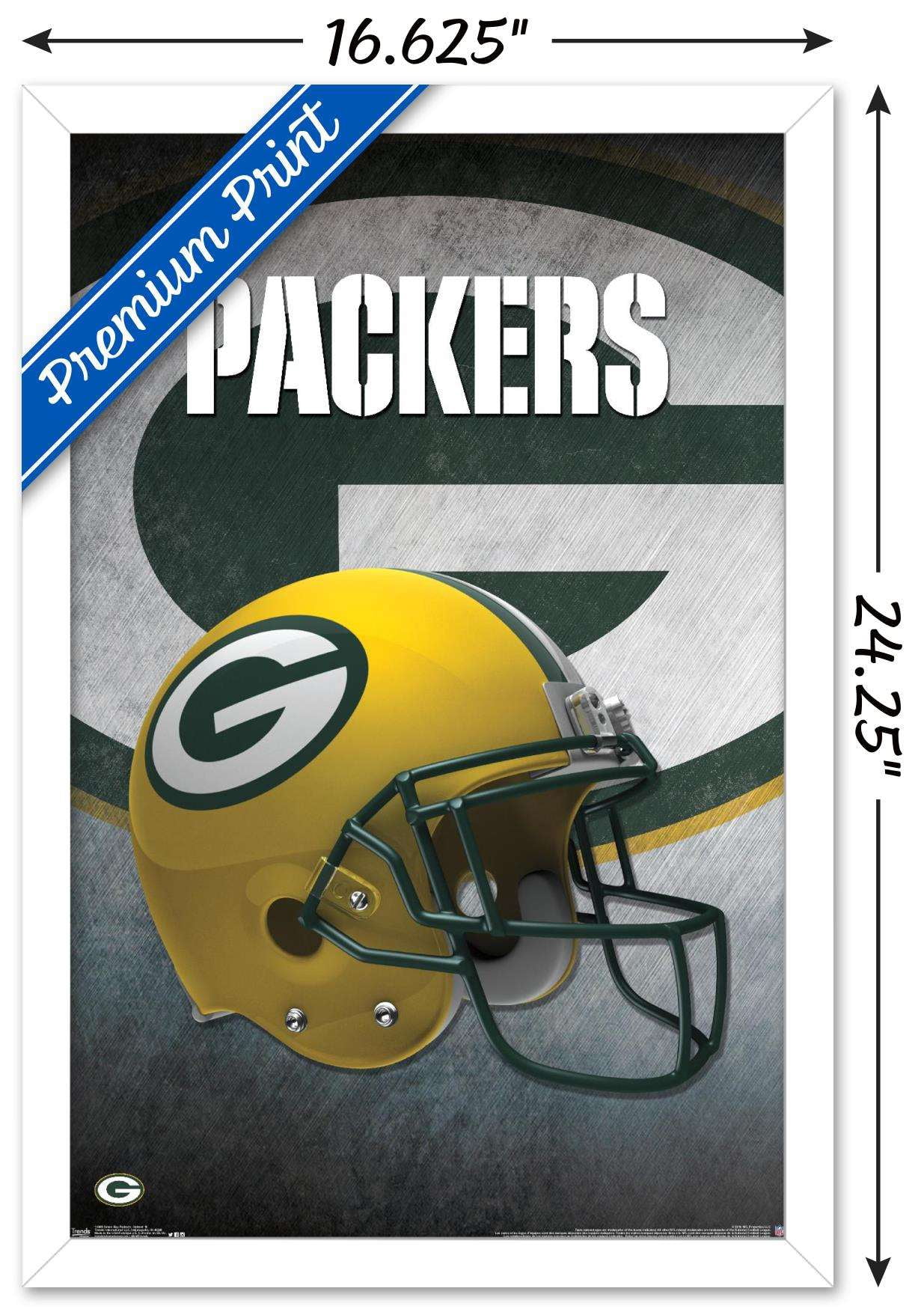 NFL Green Bay Packers - Helmet 16 Wall Poster, 14.725" x 22.375", Framed