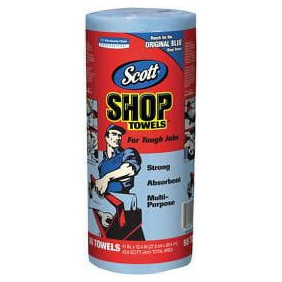Scott Shop Towels Original (75147), Blue, 55 Sheets/Standard Roll, 12 Rolls/Case, 660 Towels/Case