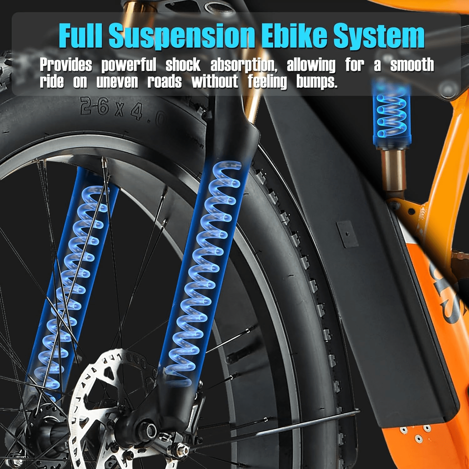 Dual Motors 2000W Electric Bike for Adult 48V 30AH Removable Battery Ebike 26"X4"Fat Tire up to 30MPH &120 Miles Long Range Off Road Beach Mountain Full Suspension Electric Bicycle