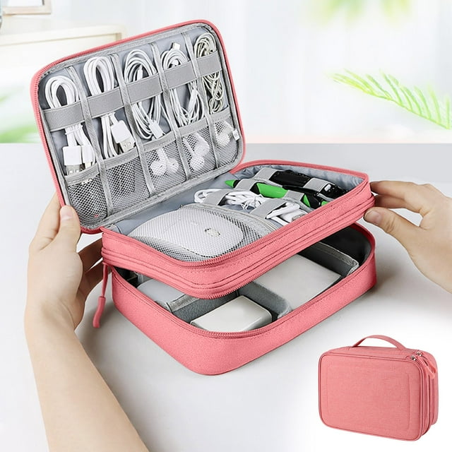 NARABB Sac de Rangement d'Accessoires Numériques Multifonctionnel Grande Capacité Rangement à Double Couche Facile à Transporter Sac de Rangement Portable Imperméable