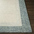 thumbnail image 5 of Boutique Rugs Kuruman Bordered Teal Wool Runner Rug - Teal, Light Gray, Medium Gray - 2'6" x 10' Runner, 5 of 12