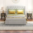 thumbnail image 2 of HOMCOM Bedside Table Set of 2 with 2 Drawers, Rattan Element for Bedroom, 2 of 10