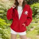thumbnail image 5 of Sudadera con capucha y manga larga para niños y niñas, estilo informal, deportivo, con estampado degradado, cuello redondo, poliéster, 5 of 6
