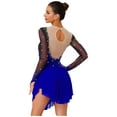 thumbnail image 2 of iiniim Womens Glittery Figure Skating Gradient Dress Gymnastics Active Costume Royal Blue S, 2 of 7