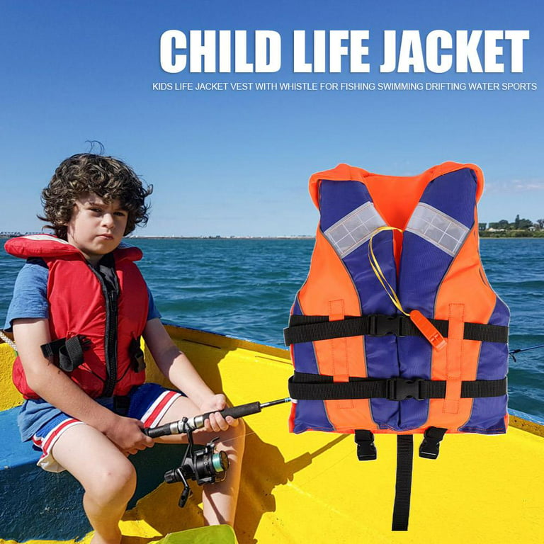 Xewsqmlo Kids Life Jacket Water Sports Fishing Swimming Boating Life Vest  with Whistle