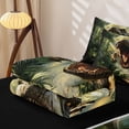 thumbnail image 6 of Homewish Retro Dinosaur Zipper Twin Comforter Sets with Fitted Sheet and 2 Pillowcases,Woodland Animals Zipper Bedding Set,Green Palm Tree Decor,Black Reversible,4pcs, 6 of 8
