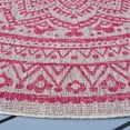 thumbnail image 3 of SAFAVIEH Courtyard Josiah Floral Medallion Indoor/Outdoor Area Rug, Light Grey/Fuchsia, 4' x 4' Round, 3 of 9