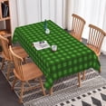 thumbnail image 4 of Mizhona Green Black Checkered Rectange Tablecloth St.Patricks Table Cloth for Dinning,Kitchen,Party，60" x 102", 4 of 6