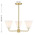 thumbnail image 6 of Blair 3-Light Chandelier in Warm Brass, 6 of 6