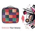 thumbnail image 6 of FORMRS Travel Makeup Bag Large Capacity Train Case Cosmetic Organizer with Adjustable Dividers, Red and Purple Plaid Pattern, 6 of 8