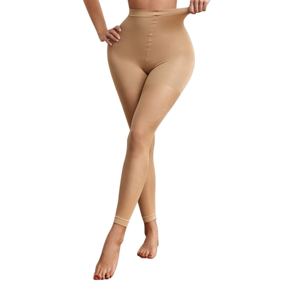 Athlemo Womens Footless Tights Pantyhose Seamless Stretch Semi Sheer Colors