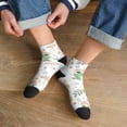thumbnail image 3 of Rateoe Frog and Mushrooms Pattern Quarter Crew Socks,Toe Seamed Ankle Socks,Cotton Cushioned Breathable Athletic Crew Sports Socks, 3 of 7