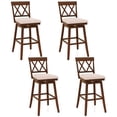 thumbnail image 1 of Costway 29" Bar Stool Wooden Chair Set of 4 with Contoured Backrest Swivel Padded Seat Oak, 1 of 9