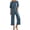 Navy, variant on Women's Pajamas Set Summer 2 Piece Outfit Oversize Short Sleeve Tops with Wide Leg Pant Set Clothing Blue|XL