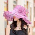 thumbnail image 5 of Sombrero de circunferencia de 56-58cm para mujer, sombrero para el sol de verano con ala grande, protector solar anti-ultravioleta, sombrero de playa para el sol, viajes al aire libre, sombrero de, 5 of 5