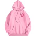 thumbnail image 4 of Pink Graphic Hoodie For Women 2024 Cute Preppy Sweatshirt Long Sleeve Drawstring Pullover Tops With Pockets, 4 of 5