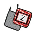 thumbnail image 2 of Monogram - Initial Z Red Black Polka Dots Pair of Pot Holders, 2 of 2
