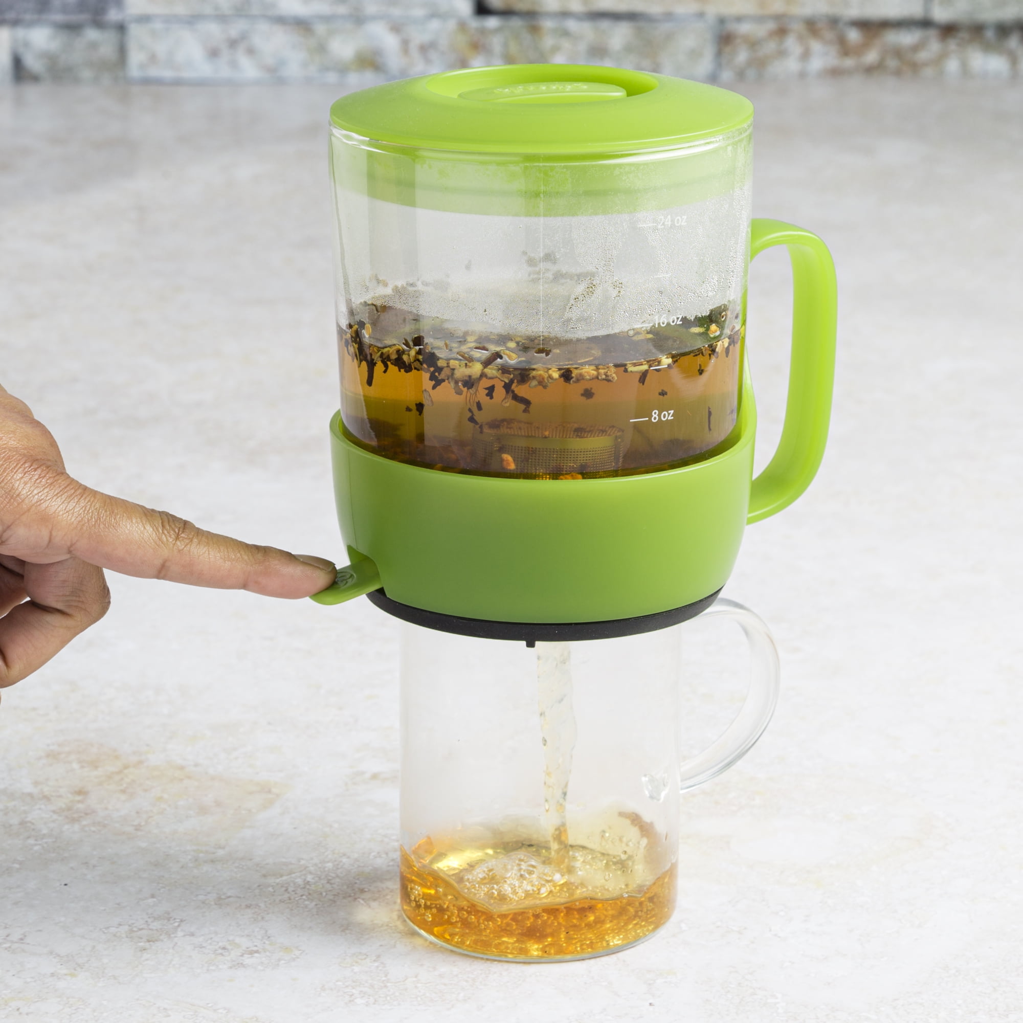 Primula Addison Tea Maker Bottom Dispensing Teapot, Borosilicate Glass