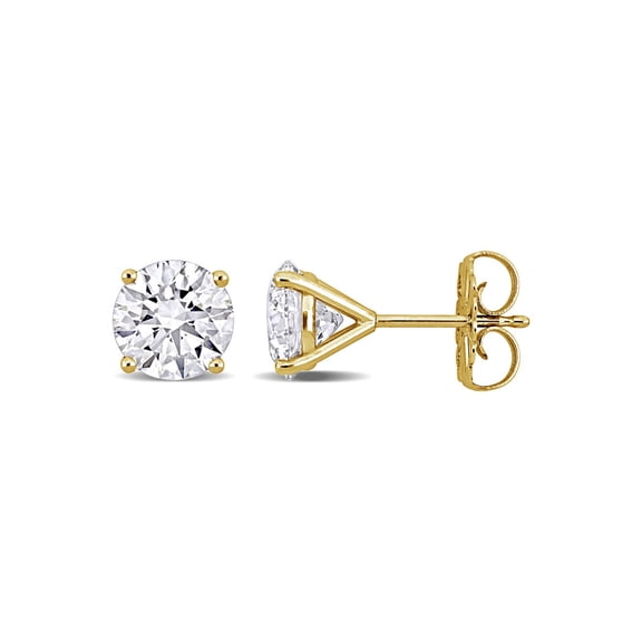 3.00 Carat (Ctw VVS2) Lab-Grown Round Diamond Solitaire Martini-Style Earrings 14K Yellow Gold for Women