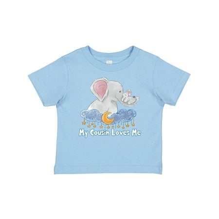 

Inktastic My Cousin Loves Me Cute Elephants Clouds Moon and Stars Gift Baby Boy or Baby Girl T-Shirt