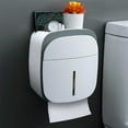 thumbnail image 1 of TIMIFIS Toilet Paper Holder Toilet Hole-Less Double Paper Towel Box Bathroom Double Drawer Box Wall-Mounted Paper Towel Rack Stainless Steel Shelf Tissue Organizer, 1 of 6