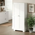 thumbnail image 2 of Homall Storage Cabinet Cupboard with 2 Doors, Standing, for Kitchen, Laundry or Utility Room, White, 2 of 7